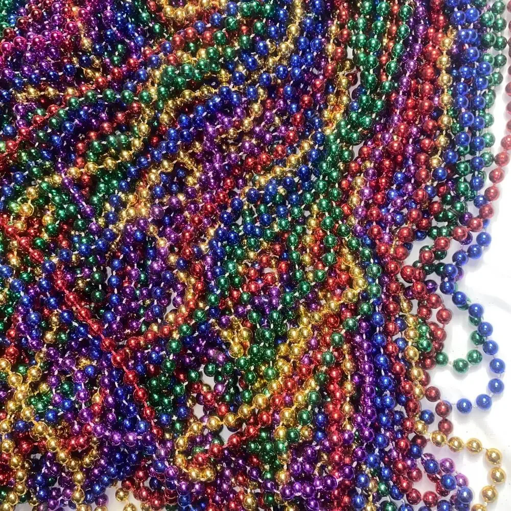 75 Multicolored Bundle Mardi Gras Beads Necklaces Party Favors Lot